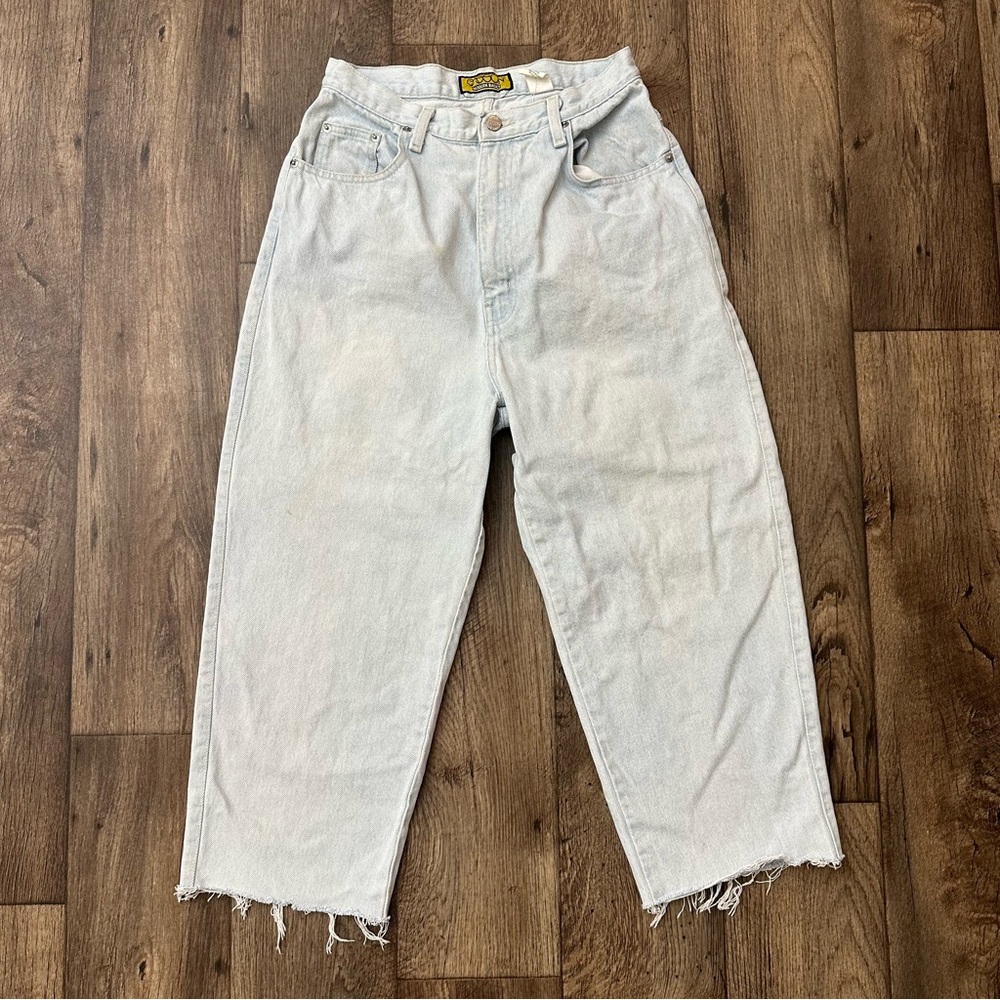 Vintage Sasson Acid Wash 80s MOM Cropped Blue Denim Jeans Womens Size 14